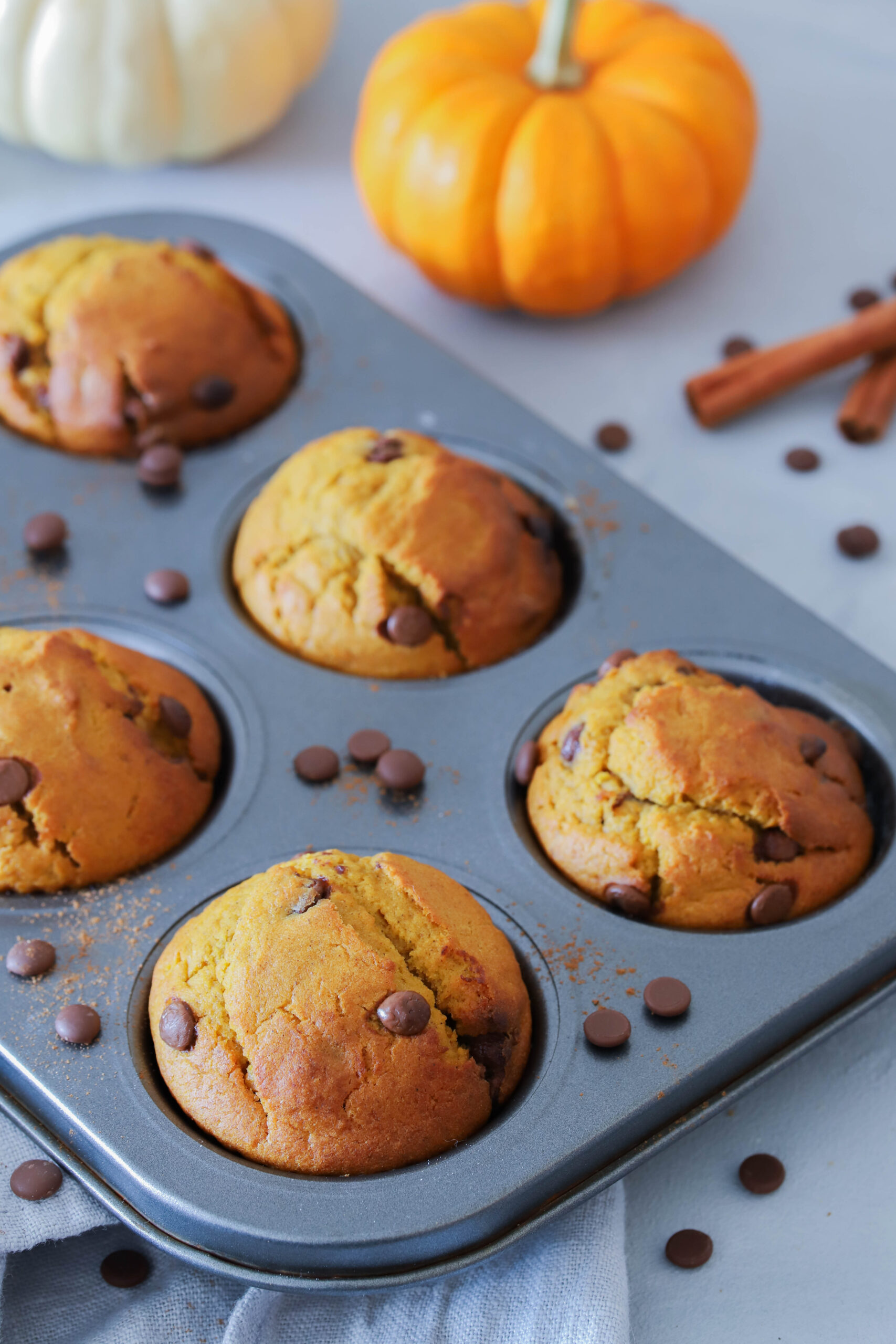 Einfach, schnell und super lecker: Muffins mit Kürbispüree und Zimt.