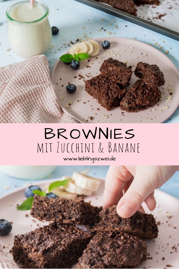 Gesund und lecker: Brownies mit Zucchini und Banane. Perfekt für zwischendurch.
