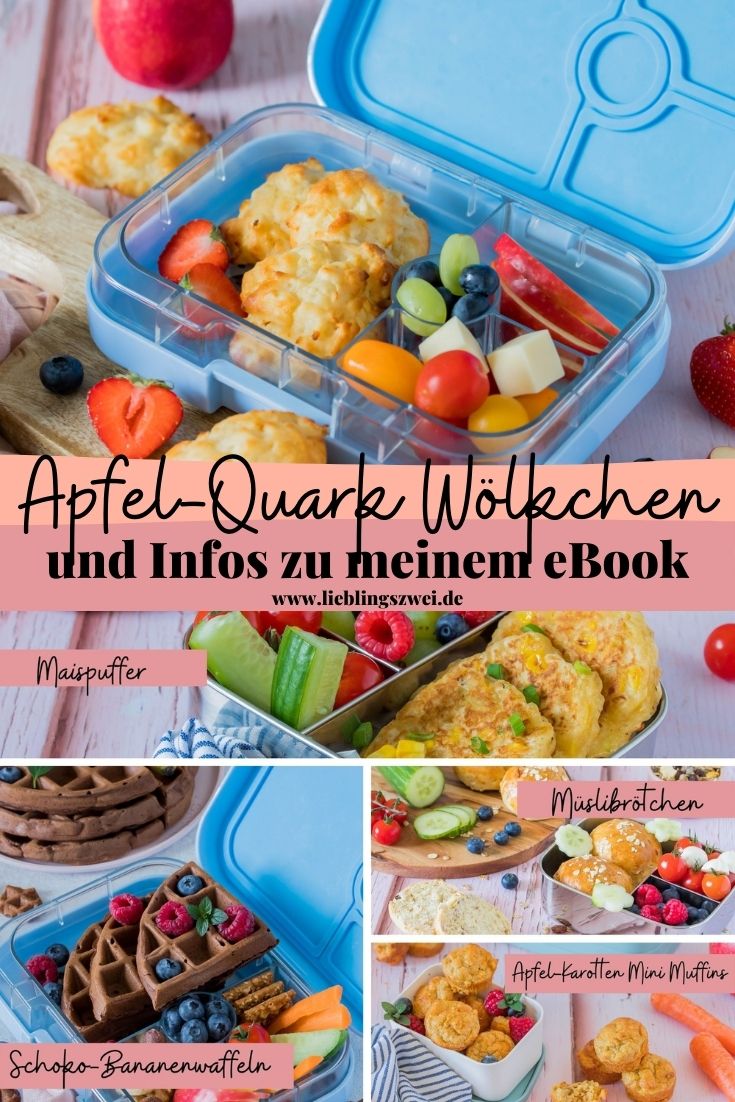 Apfel-Quark Wölkchen - fluffig weicher Snack für Kinder + erste Infos zu meinem ebook "Brotdosenrezepte"