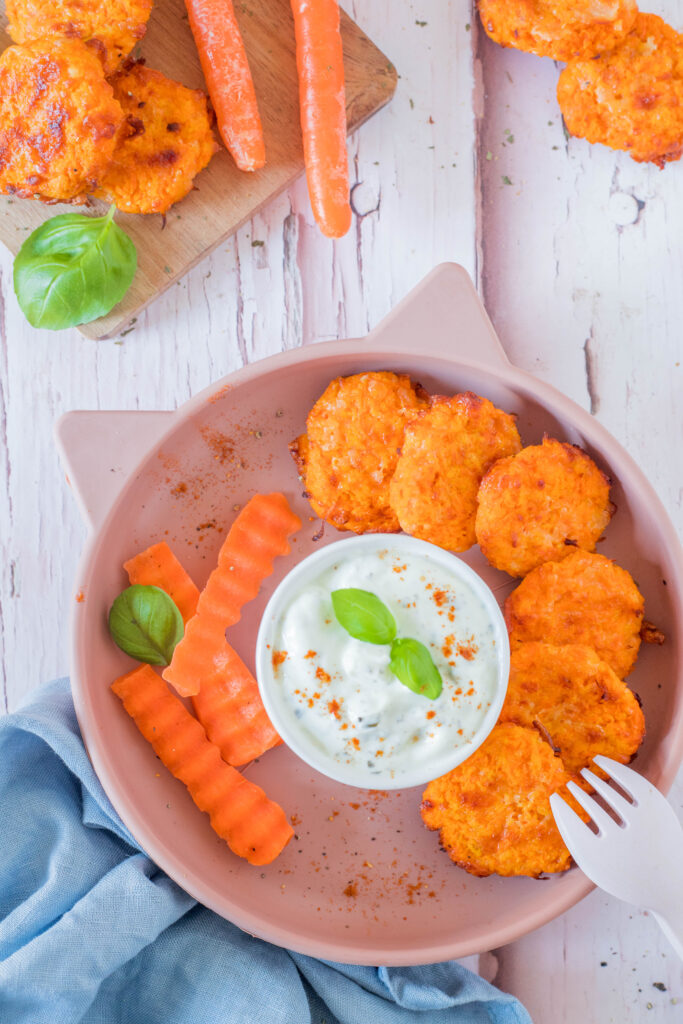 Gesunder Snack für Kinder - Gemüse- Nuggets mit Karotten und Käse